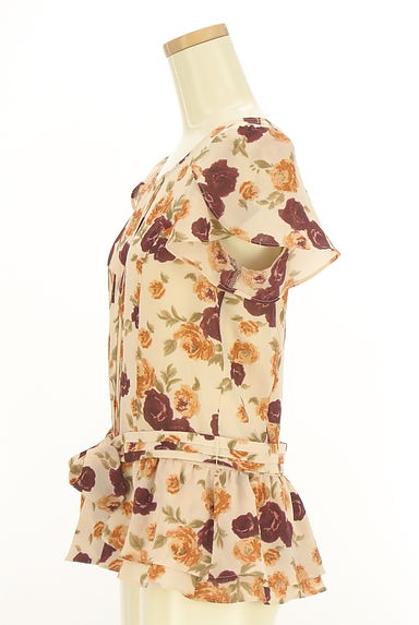 LAISSE PASSE（レッセパッセ）の古着「花柄シフォンペプラムカットソー（カットソー・プルオーバー）」大画像３へ