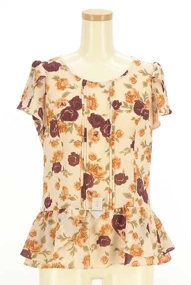 LAISSE PASSE（レッセパッセ）の古着「花柄シフォンペプラムカットソー（カットソー・プルオーバー）」大画像４へ