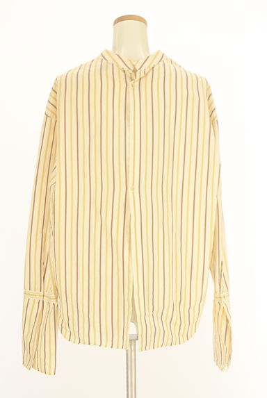 BEAUTY&YOUTH（ビューティ＆ユース）の古着「6 前後2WAUマルチストライプブラウス（カットソー・プルオーバー）」大画像２へ