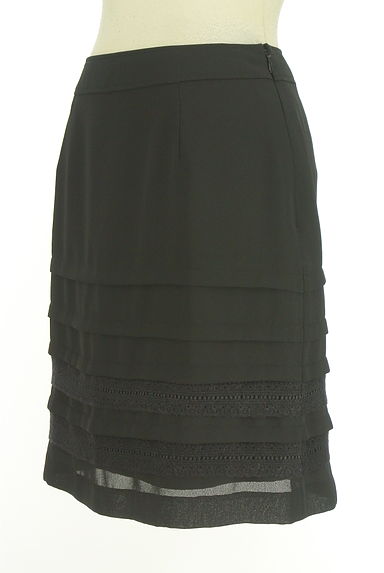 INDIVI（インディヴィ）の古着「タック&刺繍レースシフォンタイトスカート（ミニスカート）」大画像３へ