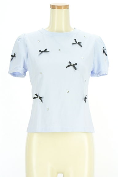 Lily Brown（リリーブラウン）の古着「リボン付きショート丈パフスリTシャツ（Ｔシャツ）」大画像１へ