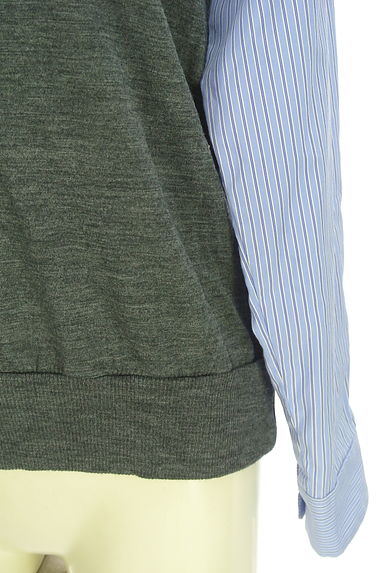 ZUCCa（ズッカ）の古着「ストライプ柄切替レイヤード風ニットトップス（ニット）」大画像５へ