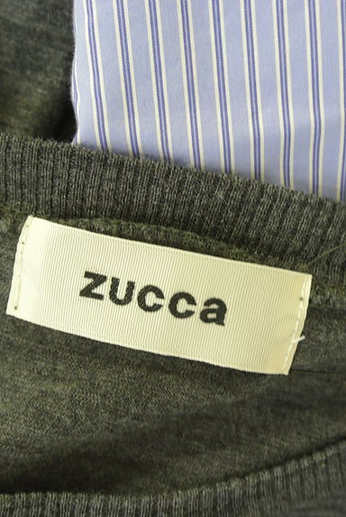ZUCCa（ズッカ）の古着「ストライプ柄切替レイヤード風ニットトップス（ニット）」大画像６へ
