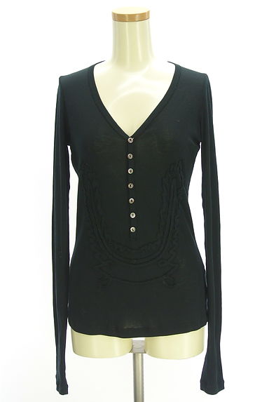 DSQUARED2（ディースクエアード）の古着「ステッチ模様ヘンリーネックカットソー（カーディガン・ボレロ）」大画像１へ