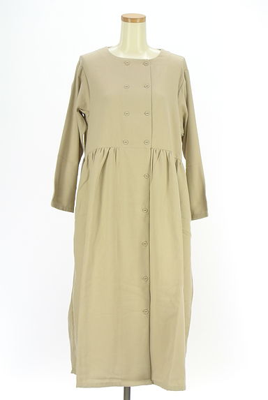 Samansa Mos2（サマンサモスモス）の古着「ダブルボタンノーカラーロングワンピース（ワンピース・チュニック）」大画像１へ