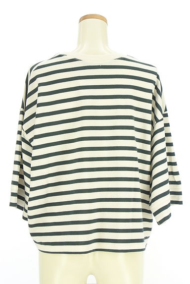 Samansa Mos2（サマンサモスモス）の古着「胸刺繍七分袖ボーダーカットソー（カットソー・プルオーバー）」大画像２へ