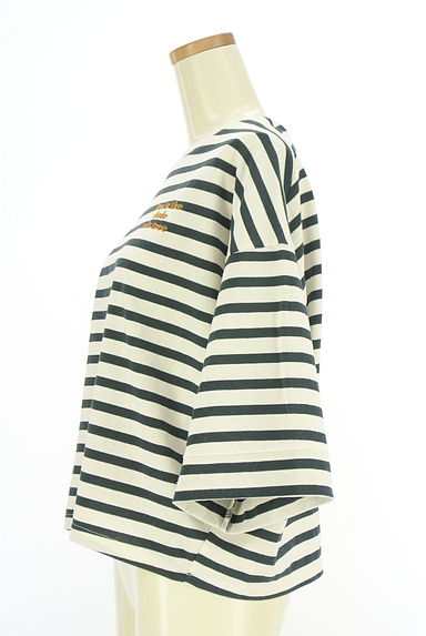 Samansa Mos2（サマンサモスモス）の古着「胸刺繍七分袖ボーダーカットソー（カットソー・プルオーバー）」大画像３へ