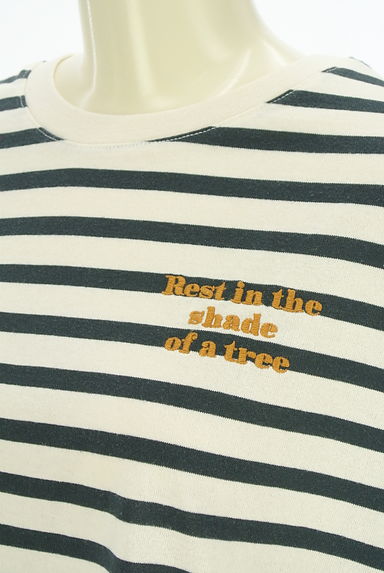 Samansa Mos2（サマンサモスモス）の古着「胸刺繍七分袖ボーダーカットソー（カットソー・プルオーバー）」大画像４へ