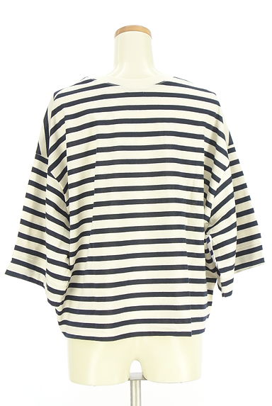 Samansa Mos2（サマンサモスモス）の古着「胸刺繍七分袖ボーダーカットソー（カットソー・プルオーバー）」大画像２へ