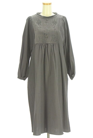 Samansa Mos2（サマンサモスモス）の古着「ベロア花刺繍コットンワンピース（ワンピース・チュニック）」大画像１へ