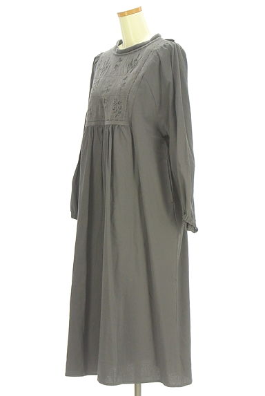 Samansa Mos2（サマンサモスモス）の古着「ベロア花刺繍コットンワンピース（ワンピース・チュニック）」大画像３へ