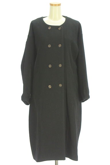 クリックで大画像表示 Samansa Mos2(サマンサモスモス)の古着「ノーカラーダブルボタンロングコート(コート)」大画像1へ