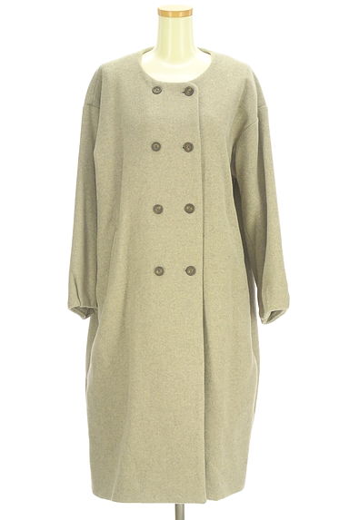 Samansa Mos2（サマンサモスモス）の古着「ノーカラーダブルボタンロングコート（コート）」大画像１へ