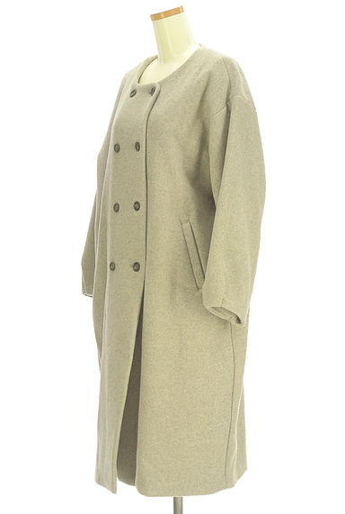 Samansa Mos2（サマンサモスモス）の古着「ノーカラーダブルボタンロングコート（コート）」大画像３へ