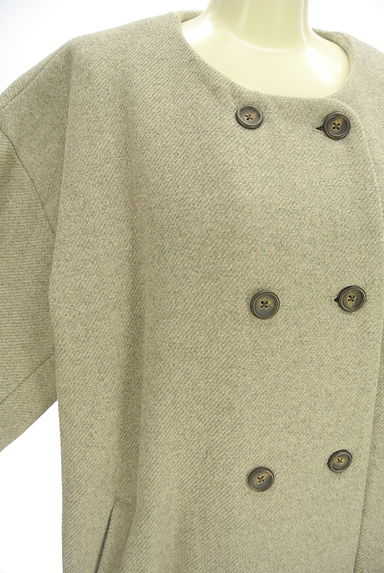 Samansa Mos2（サマンサモスモス）の古着「ノーカラーダブルボタンロングコート（コート）」大画像４へ