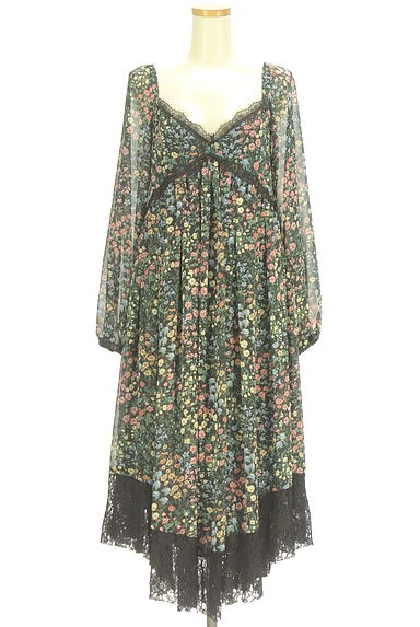 クリックで大画像表示 Lois CRAYON(ロイスクレヨン)の古着「小花柄シフォンロングワンピース(ワンピース・チュニック)」大画像1へ