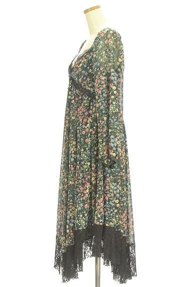 クリックで大画像表示 Lois CRAYON(ロイスクレヨン)の古着「小花柄シフォンロングワンピース(ワンピース・チュニック)」大画像3へ