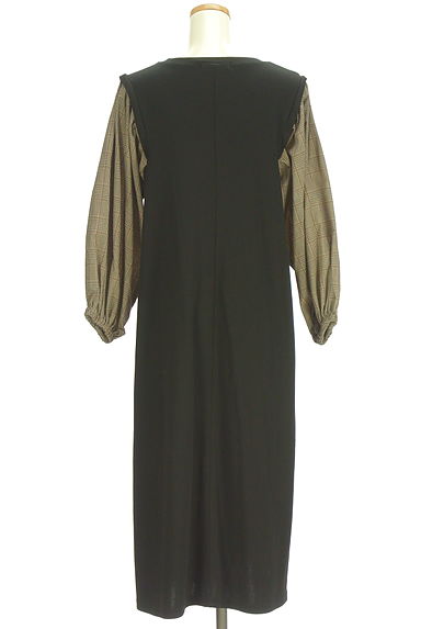 INTER PLANET（インタープラネット）の古着「チェックボリューム袖ロングワンピース（ワンピース・チュニック）」大画像２へ