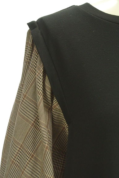 INTER PLANET（インタープラネット）の古着「チェックボリューム袖ロングワンピース（ワンピース・チュニック）」大画像４へ