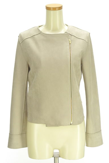 INTER PLANET（インタープラネット）の古着「スウェード調ノーカラージャケット（ブルゾン・スタジャン）」大画像１へ