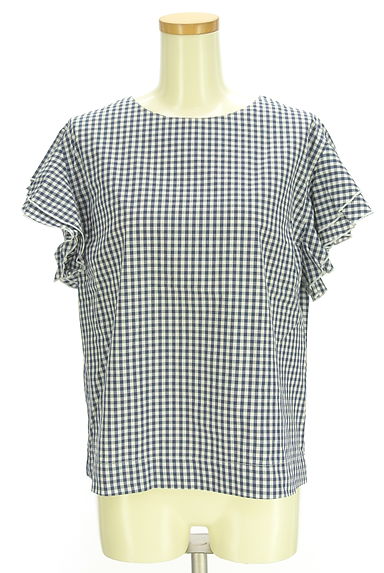 クリックで大画像表示 INTER PLANET(インタープラネット)の古着「ダブルフリル袖チェックブラウス(カットソー・プルオーバー)」大画像1へ