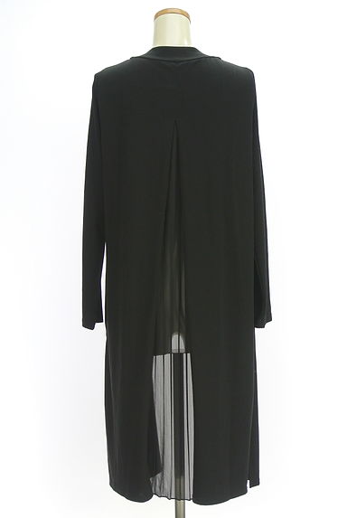 INTER PLANET（インタープラネット）の古着「バックプリーツシフォンロングニットカーデ（カーディガン・ボレロ）」大画像２へ