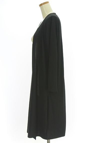 INTER PLANET（インタープラネット）の古着「バックプリーツシフォンロングニットカーデ（カーディガン・ボレロ）」大画像３へ