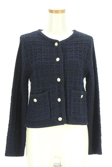 PROPORTION BODY DRESSING（プロポーションボディドレッシング）の古着「グラフチェック柄織ニットジャケット（ジャケット）」大画像１へ