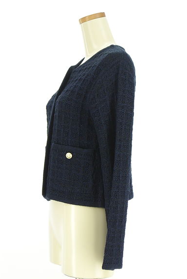 PROPORTION BODY DRESSING（プロポーションボディドレッシング）の古着「グラフチェック柄織ニットジャケット（ジャケット）」大画像３へ