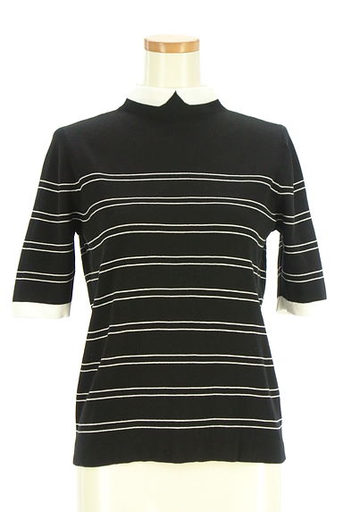 MACKINTOSH PHILOSOPHY（マッキントッシュ フィロソフィー）の古着「フェイク襟ボーダー柄ニットトップス（ニット）」大画像１へ