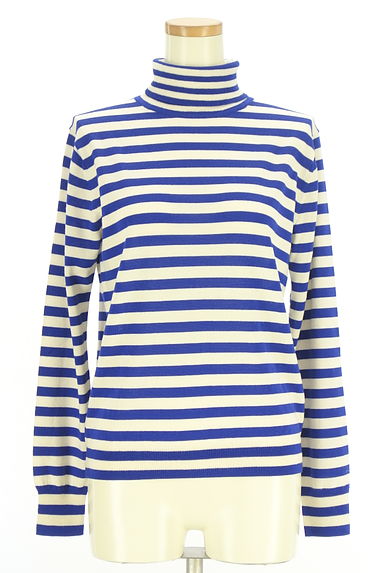 HUMAN WOMAN（ヒューマンウーマン）の古着「ボーダー柄タートルネックニットトップス（ニット）」大画像１へ