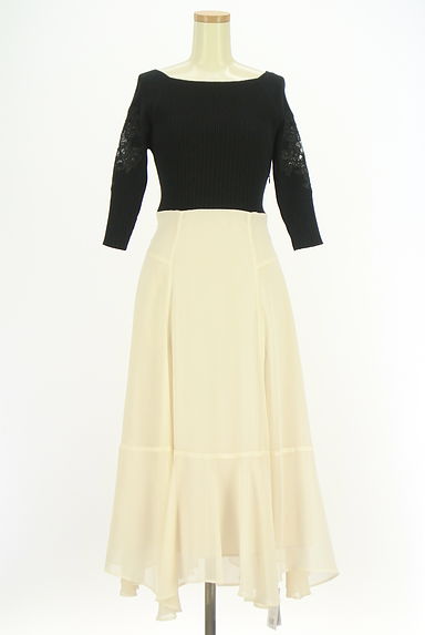 Apuweiser riche（アプワイザーリッシェ）の古着「リブニット×シフォン切替ワンピース（ワンピース・チュニック）」大画像１へ