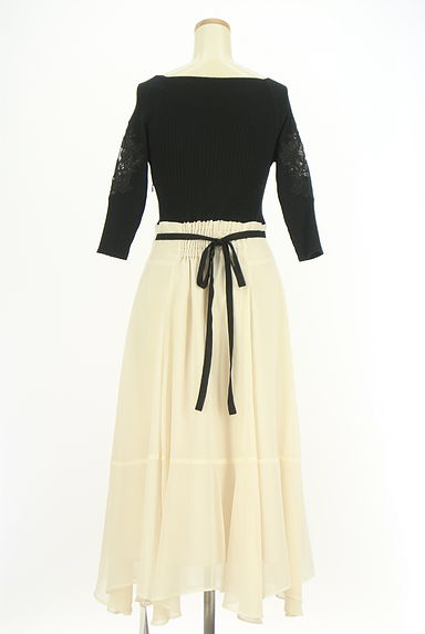 Apuweiser riche（アプワイザーリッシェ）の古着「リブニット×シフォン切替ワンピース（ワンピース・チュニック）」大画像２へ