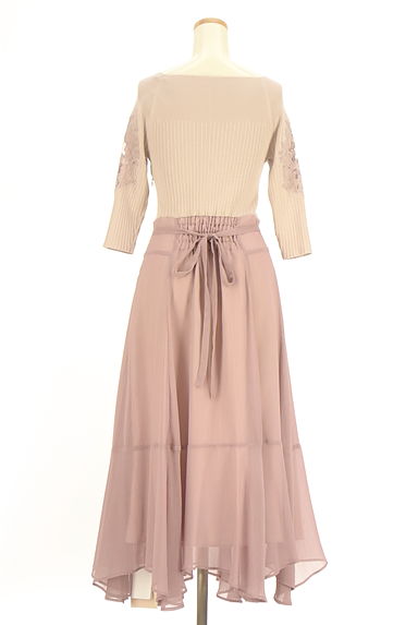 Apuweiser riche（アプワイザーリッシェ）の古着「リブニット×シフォン 別地切替ワンピース（ワンピース・チュニック）」大画像２へ