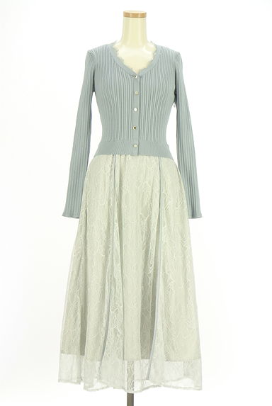 Apuweiser riche（アプワイザーリッシェ）の古着「リブニット×レースセットアップ風切替ワンピース（ワンピース・チュニック）」大画像１へ