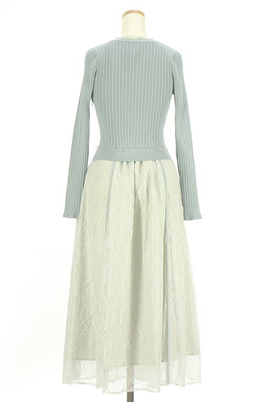 Apuweiser riche（アプワイザーリッシェ）の古着「リブニット×レースセットアップ風切替ワンピース（ワンピース・チュニック）」大画像２へ