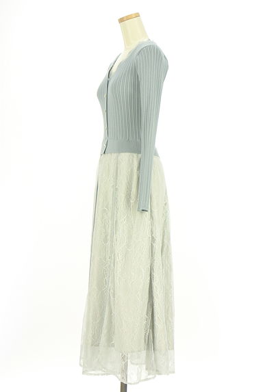 Apuweiser riche（アプワイザーリッシェ）の古着「リブニット×レースセットアップ風切替ワンピース（ワンピース・チュニック）」大画像３へ