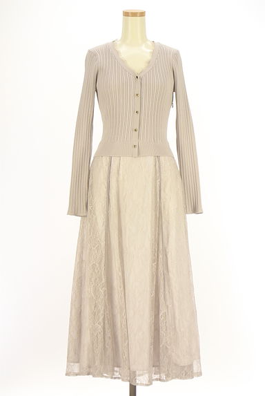 Apuweiser riche（アプワイザーリッシェ）の古着「リブニット×レース 切替ワンピース（ワンピース・チュニック）」大画像１へ