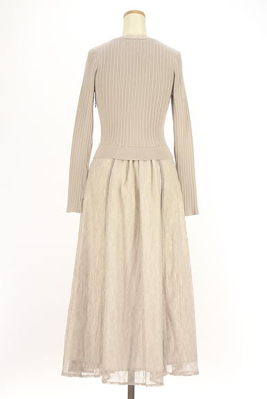 Apuweiser riche（アプワイザーリッシェ）の古着「リブニット×レース 切替ワンピース（ワンピース・チュニック）」大画像２へ