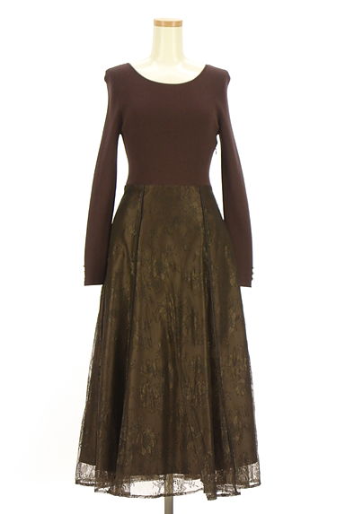 Apuweiser riche（アプワイザーリッシェ）の古着「リブニット×総レース 切替ワンピース（ワンピース・チュニック）」大画像１へ