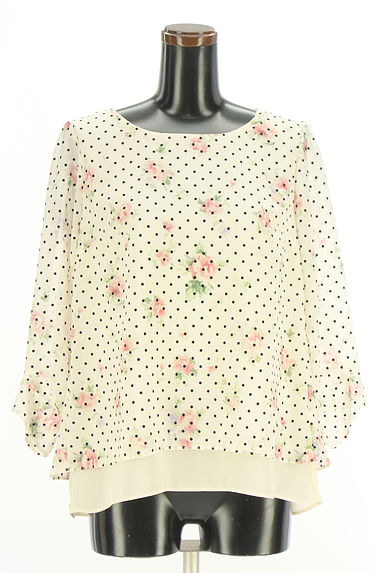 Rose Tiara（ローズティアラ）の古着「花柄×ドット柄 シフォンカットソー（カットソー・プルオーバー）」大画像１へ