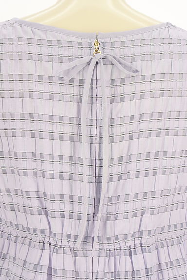 Rose Tiara（ローズティアラ）の古着「半そでチェック柄シアーカットソー（ワンピース・チュニック）」大画像５へ