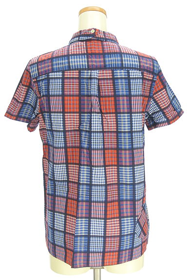 FRAPBOIS（フラボア）の古着「FRAPBOIS half アシメポケットチェックシャツ（ブラウス）」大画像２へ