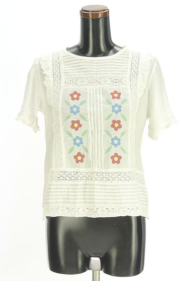 Samansa Mos2（サマンサモスモス）の古着「ehka sopo 花刺繍レースブラウス（カットソー・プルオーバー）」大画像１へ