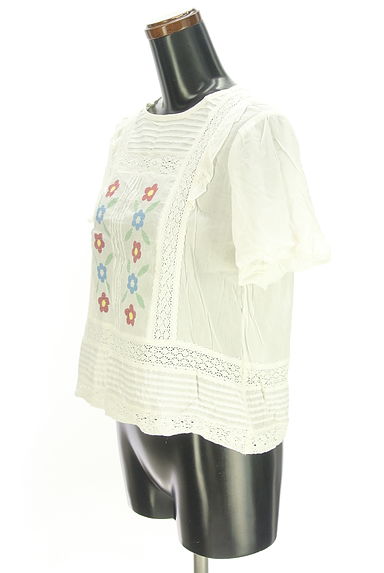 Samansa Mos2（サマンサモスモス）の古着「ehka sopo 花刺繍レースブラウス（カットソー・プルオーバー）」大画像３へ