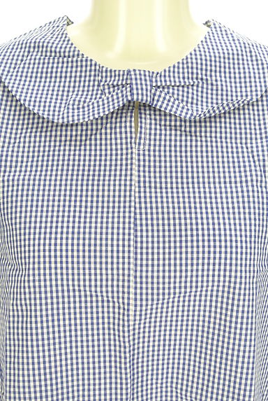 クリックで大画像表示 POU DOU DOU(プードゥドゥ)の古着「りぼん丸襟ギンガムチェックブラウス(カットソー・プルオーバー)」大画像4へ