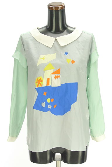 POU DOU DOU（プードゥドゥ）の古着「プリントシアーブラウス（カットソー・プルオーバー）」大画像１へ