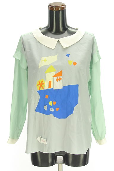 POU DOU DOU（プードゥドゥ）の古着「プリントシアーブラウス（カットソー・プルオーバー）」大画像４へ