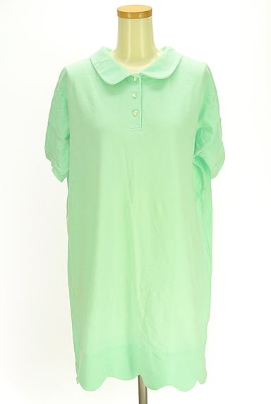 CHILD WOMAN（チャイルドウーマン）の古着「Dot and Stripes CHILD WOMAN ロングポロシャツ（ポロシャツ）」大画像１へ