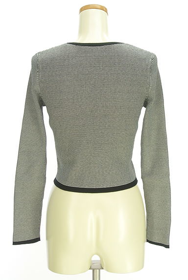 クリックで大画像表示 Apuweiser riche(アプワイザーリッシェ)の古着「モノトーンボーダーカーディガン(カーディガン・ボレロ)」大画像2へ